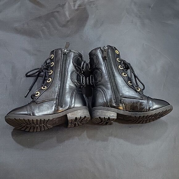 FOREVER LINK MILITARY LACE UP COMBAT BOOT-W-LUG  MATERIAL METAL HARDWARE TODDELE - Picture 4 of 16